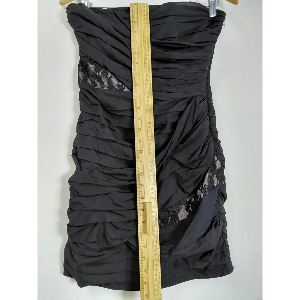 Express Silk Blend Black Short Lined Dress Women Size 6